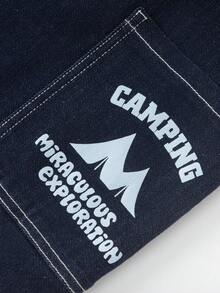 Balabala Quần Jeans Ống Thẳng Cho Bé Trai Mùa Thu 2024 Thời Trang Và Đa Năng - Denim màu xanh đậm - Xem 7