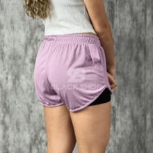 KIT 2 Women's Shorts 2 In 1 Men's Gym Bermuda Running Training With Elastane - 紫色 - 查看 3