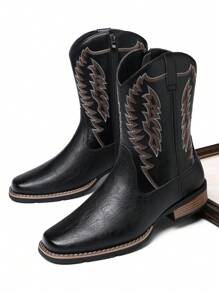 Men's High Top Leather Horse Boots - màu đen - Xem 3
