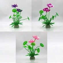 3 cái/Mới Bể cá mô phỏng hoa sen và lá sen trang trí cảnh quan, Cây mô phỏng cảnh quan nước hồ cá, Cây thủy sinh mô phỏng cá ẩn núp/chơi đùa/sinh sản - Nhiều màu - Xem 9