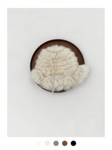 1pc Women's Angora Rabbit Fur Bucket Hat, Fashionable & Warm For Autumn And Winter