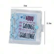 1pc Savings Binder L $1000 Savings Challenge New Reusable Budget Book With Cash Envelopes Frosted Cover Money Organizer For Cash Savings Challenges Notebook Binder Organizer,Boho Vibes