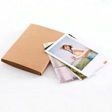 1 本 6 英寸照片明信片收藏相册，手风琴式 DIY 折叠相册，折叠卡套相册，卡其色 - 卡其色 - 查看 4