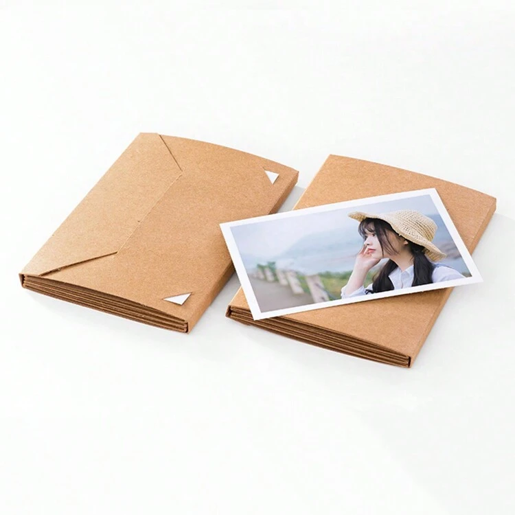 1개 6인치 사진 엽서 컬렉션 앨범, accordion 스타일 DIY 접이식 사진 앨범, 접이식 카드 슬리브 앨범, 카키 - 카키 - 보기 6