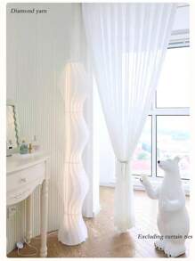 1pc Quay lại trường học, Tấm rèm cửa sổ bằng vải voan mỏng màu trắng hiện đại Harvest, Mềm mại, nhẹ cho phòng khách, phòng ngủ, Phù hợp với thanh treo rèm hoặc vòng cho cửa bếp, Trang trí nhà cửa - trắng - Xem 19