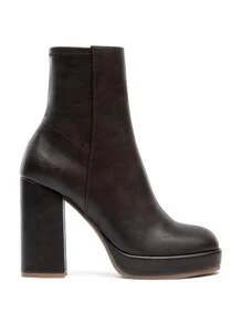 Women's Ankle Boots Platform Chunky High Heel Boots Fashion Boots Retro Square Toe Side Zipper Perfect For Parties, Dates - Cà phê nâu - Xem 5