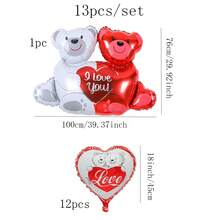13 Quả Bóng Bay Bằng Nhôm Hình Trái Tim Hình Gấu Tình Yêu Trang Trí Tiệc Cưới Ngày Lễ Tình Nhân - Nhiều màu - Xem 5