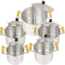 Polished Aluminum Cookware Set With Wooden Handle Size 14/16/18/20/22 - National Product - 灰色 - 查看 3