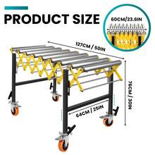 Flexible Roller Conveyor With Rollers And Brakes,Added Width 22'' Movetable Conveyor Roller, Length 23.6-50'' , 660 LBS Portable Expandable Roller Conveyor With Skate Wheels(Silver) - Silver - View 7