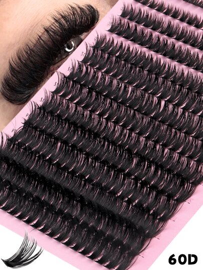 280pcs Independent Lash Clusters, Russian Manga Cat Eye D Curl Natural Slim 60D Cluster False Eyelashes, 8mm/10mm/12mm/14mm/16mm Mixed Multi-Size High Capacity Lash Clusters, Natural Soft Thick Big Eye Effect False Eyelashes, Home DIY False Lashes, Suitable For Daily, Party, Stage, Travel Makeup, Essential For Christmas, Halloween, Easter, Music Festival Eye Makeup, Great Gift & Beginner Friendly Lash Clusters, Eyelash Clusters, Individual Eyelashes, Lashes, Fake Lashes
