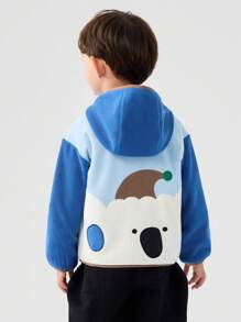 Balabala Boys' And Girls' Anti-Static Fleece Jacket 2024 Spring/Autumn - Blue and White - View 3