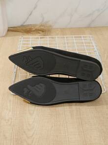 Giày đế bằng mũi nhọn thời trang nữ mới, giày lười tối giản thoải mái đa năng thích hợp cho hoạt động ngoài trời - màu đen - Xem 9