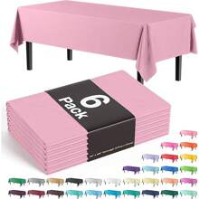 6 toalhas de mesa retangulares de plástico de cor lisa - Não tecido, entrançado, 100% PEVA, fácil de limpar, transparência mínima - Adequadas para uso doméstico, festas, casamentos, restaurantes e comerciais!