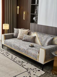 1 szt. Luksusowy złoty nadrukowany europejski pokrowiec na sofę - przyjazny dla zwierząt, antypoślizgowy, uniwersalny pokrowiec na sofę na cztery pory roku, odpowiedni do salonu, sypialni, dekoracji biura