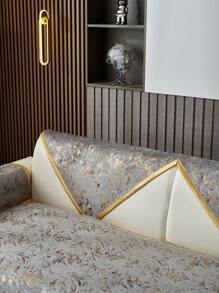 1 szt. Luksusowy złoty nadrukowany europejski pokrowiec na sofę - przyjazny dla zwierząt, antypoślizgowy, uniwersalny pokrowiec na sofę na cztery pory roku, odpowiedni do salonu, sypialni, dekoracji biura