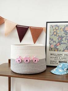 1 chiếc giỏ đựng đồ chơi chó mèo hoạt hình dệt họa tiết cừu, thích hợp để đựng quần áo, đồ chơi, đồ ăn nhẹ và phụ kiện cho thú cưng trong nhà, đồ trang trí nhà cửa cho phòng khách, tã trẻ em và đồ dùng lưu trữ trong phòng trẻ em - Nhiều màu - Xem 7