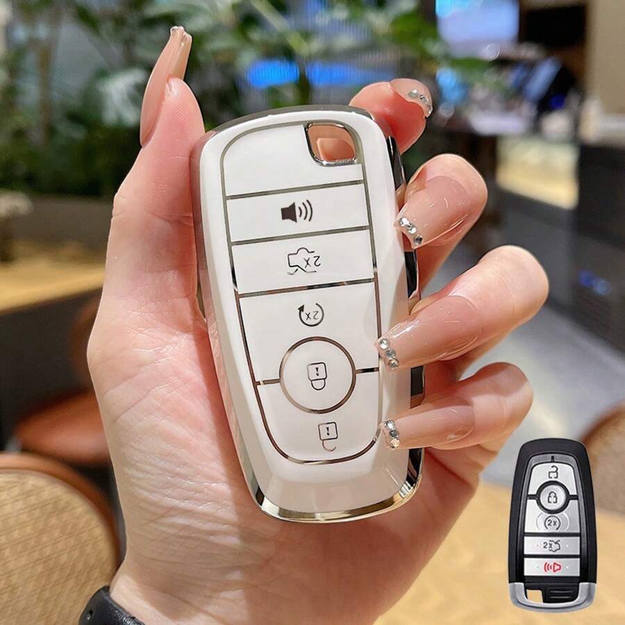 1 Vỏ chìa khóa điều khiển từ xa bằng TPU 5 nút, phù hợp với các mẫu xe Focus Edge Escort, phụ kiện ô tô không cần chìa khóa, thiết thực và tiện lợi - Nhiều màu - Xem 1