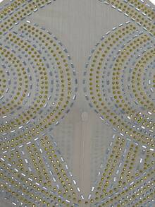 Elegant Mesh Halter Backless Maxi Rhinestoned Dress - Apricot - View 6