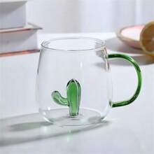 Transparent 3D Cartoon Animal Shaped Heat-Resistant Glass Cup With Handle For Home Use - Multicolor - View 2