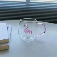 Transparent 3D Cartoon Animal Shaped Heat-Resistant Glass Cup With Handle For Home Use - Multicolor - View 9