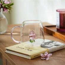 Transparent 3D Cartoon Animal Shaped Heat-Resistant Glass Cup With Handle For Home Use - Multicolor - View 8