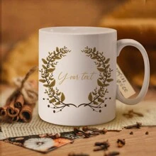1 pièce, Mug personnalisé de 325 ml, imprimé de feuilles brunes, style rustique de campagne automnale, mignon et doux, convient comme cadeau pour fille, Saint-Valentin, meilleure amie, amie, mère, être cher, tasse rose ou noire, cadeau pour la fête des enseignants - multicolore - Voir 1