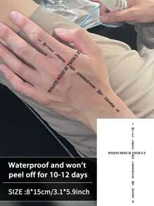 1Pc English Cross Temporary Tattoos Waterproof Sweatproof Last For 1-2 Weeks Realistic Herbal Juice Non-Reflective Anti-Friction Faux Black Fake Tattoos For Men And Woman Tattoo Stickers For Arm, Chest, Waist, Back, Abdomen, Leg Modernist Body Art