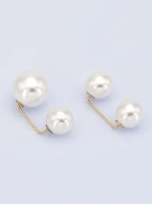 6 件仿珍珠腰带扣、牛仔裤腰部调节器、衬衫领夹，用于防止服装故障