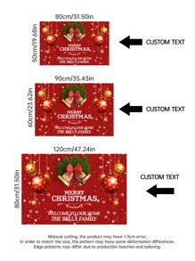 1pc Customized Christmas Flannel Rug, Ornaments/Christmas Decorations, Merry Christmas Rug, Christmas Eve Rug, Christmas Party Rug, Christmas Gifts For Mom, DIY, Suitable For Living Room, Bathroom, Bedroom