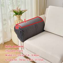 1pc Silver Fox Plush Non-Slip Sofa Cushion Cover, Soft & Skin-Friendly, Pet Proof, Stretchable, Suitable For L-Shaped And 1/2/3/4 Seater Sofa In Living Room, Sold Individually (Pillow Not Included) - Dark Grey - View 12