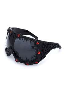 1副超大框时尚眼镜，手工制作，滴胶工艺，深色眼球造型，派对眼镜，前卫夸张，个性化Y2K风格，适合万圣节、圣诞节派对，女士时尚眼镜，沙滩配饰，复古Y2K风格，适合夏季海滩度假、户外旅行 - 彩色 - 查看 16