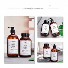 12 件防水、防油 PVC 液体皂液瓶标签、浴室分配器贴纸、洗手间液体皂液玻璃瓶防水不干胶标签 - 彩色 - 查看 3