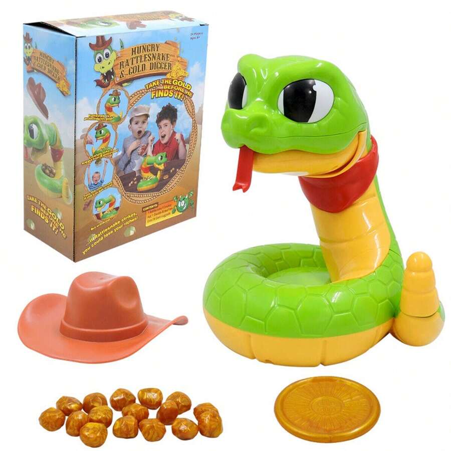 Electric Rattlesnake Toys Gold Digger Board Game Rattle Jake Snake Popup Party - Green - View 1