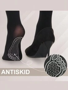 2 条装女士纯色高腰性感丝袜，时尚舒适连裤袜塑身紧身裤 - 彩色 - 查看 4