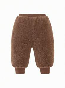 mini bala Young Boys Cute Plush Thermal Lined Pants 2024 Fall/Winter Collection