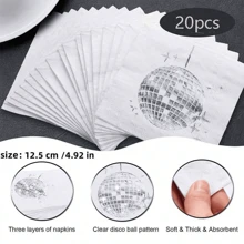 10pcs-Can Hold 10 Guests Lamp Ball Disposable Paper Plate Disco Party Tableware Disposable Round Dinner Plate Tableware Holiday Celebration Birthday Party Banquet Tea Party Wedding Exquisite Craft Fashion Match St. Patrick's Day Easter Valentine's Day