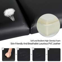 Massage Tables Portable Tattoo Table Adjustable Lash Bed Aluminium 3 Folding Spa Bed With Non-Woven Bag 24 Inch Wide Black - 黑色 - 查看 6