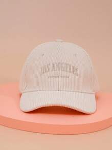 1 件女式 ANGELES 灯芯绒棒球帽，可调节户外防晒休闲帽，适合春秋季旅行和海滩，男女通用 Y2K 风格太阳帽，适合年轻人