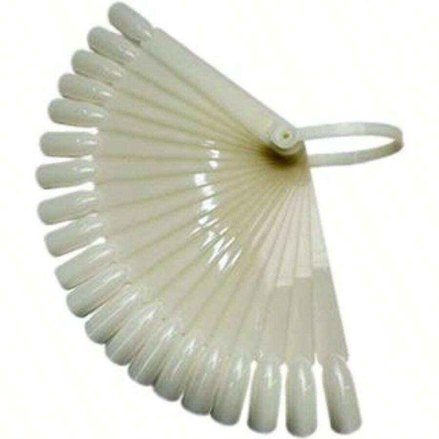 Nail Polish Demonstration Fan 20 Colors Display Stand With Hanging Ring - trắng - Xem 1