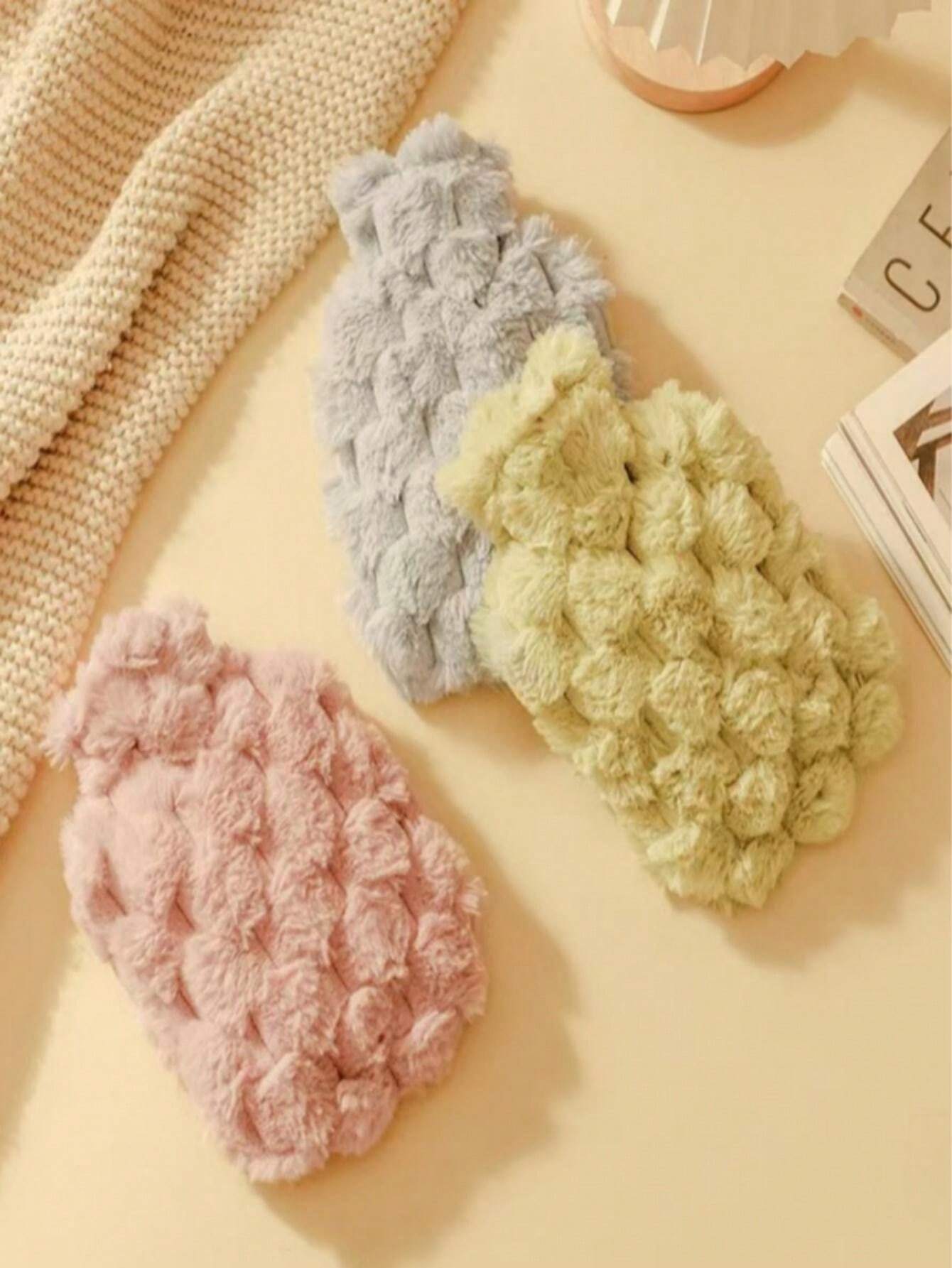 1pc Plush Checkered Water Filling Hand Warmer Bag, Suitable For Warming