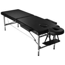 Massage Tables Portable Tattoo Table Adjustable Lash Bed Aluminium 3 Folding Spa Bed With Non-Woven Bag 24 Inch Wide Black - 黑色 - 查看 1