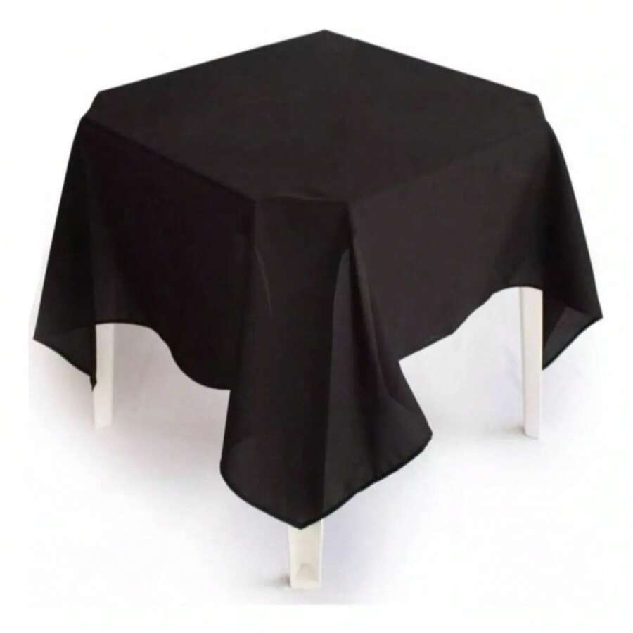 Kit Of 5 Oxford Fabric Tablecloths For 4 Places 1.50m X 1.50m - 黑色 - 查看 1