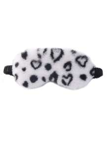 1 件儿童毛绒豹纹印花心形兔子眼罩，学生眼罩可爱卡通睡眠面罩，适合旅行、休息、日常使用 - 彩色 - 查看 6