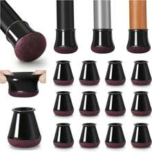 24/8 piezas Protectores para patas de silla para pisos de madera dura, tapas de fieltro y silicona con protección reforzada en la parte inferior, antideslizantes y reducen el ruido, en color negro/transparente y con forma redonda