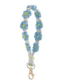 1 件波西米亚手工编织雏菊花钥匙扣和挂绳，免费配色撞色钥匙扣饰物和支架，适合送给母亲、家人、朋友、生日、节日的手机饰物、手机链的礼物 - 彩色 - 查看 17