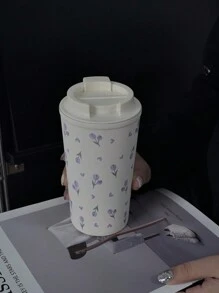 1 件紫色郁金香系列双层不锈钢真空隔热水瓶、咖啡杯、旅行杯、健身房杯、户外运动杯，350 毫升/11.8 盎司，适合返校 - 彩色 - 查看 10