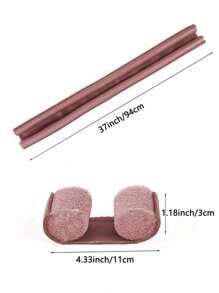 1pc Door Draft Stopper - Windproof, Soundproof & Dust-Proof Seal Strip For Bottom Of Doors - Brown - View 3