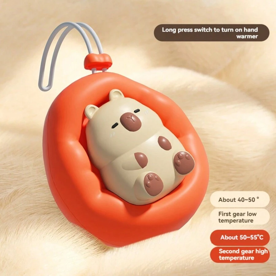 1 件迷你卡通仓鼠形状便携式 USB 充电暖手宝，可爱又温暖，适合室内/室外使用 - 彩色 - 查看 1