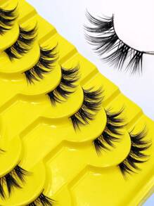 Asiteo 10 Pairs Natural Criss-Cross Cat Eye False Eyelashes, Lightweight Soft Fluffy Faux Mink Reusable Eyelashes, Suitable For Makeup And Lash Extensions - 眼尾拉長款 - 查看 2