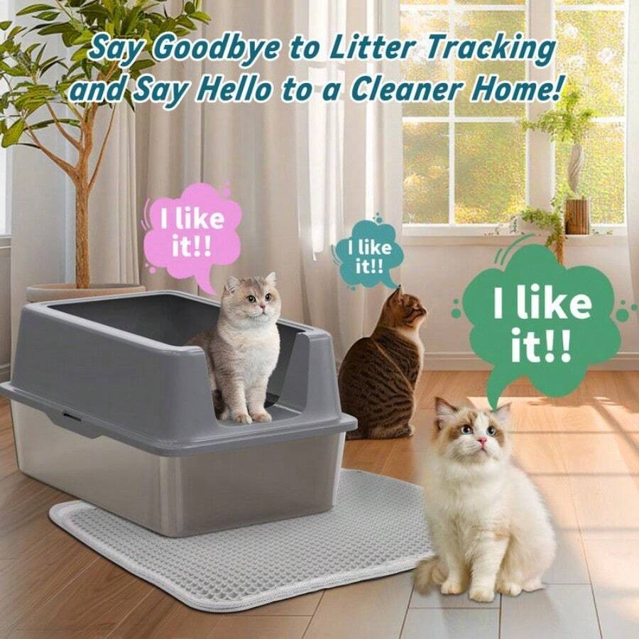 Anyask Enclosed Cat Litter Box Stainless Steel With Lid, XL Extra Large